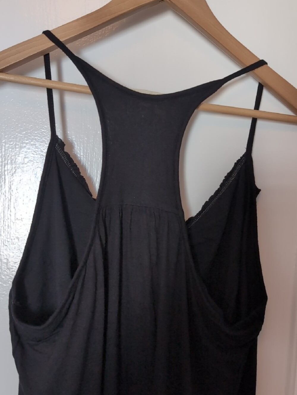 Black Ruffle-Trim Racerback Tank - Picture 3 of 4
